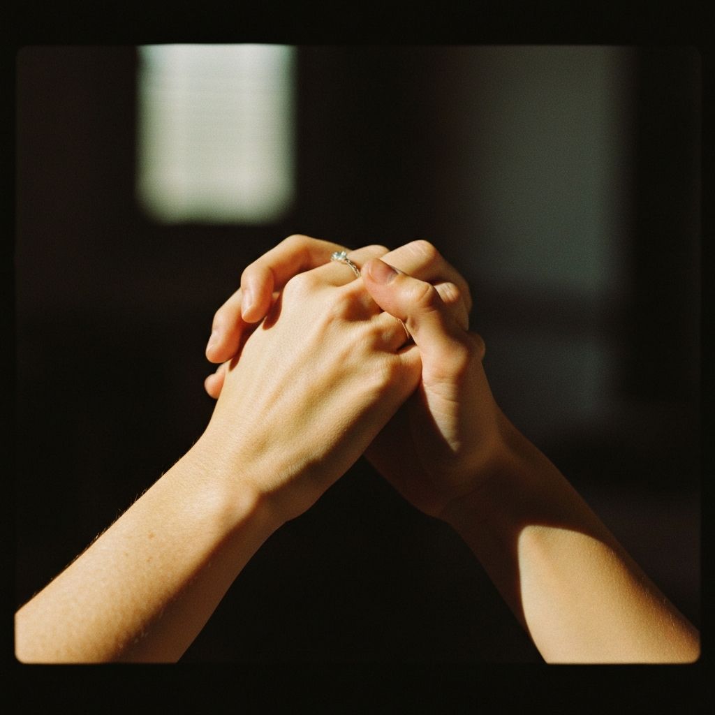 Two hands exchanging a stack of cash on a warm wooden counter